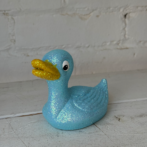 Ino Schaller Small Swimming Glitter Duck in Light Blue