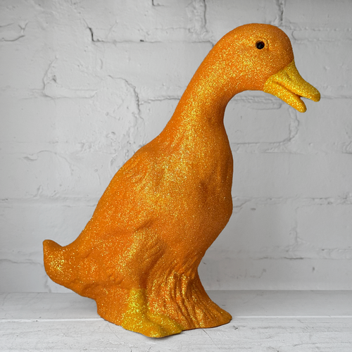 Ino Schaller Large Glitter Duck in Light Orange