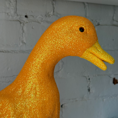 Ino Schaller Large Glitter Duck in Light Orange