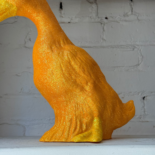 Ino Schaller Large Glitter Duck in Light Orange