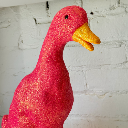 Ino Schaller Large Glitter Duck in Hot Pink