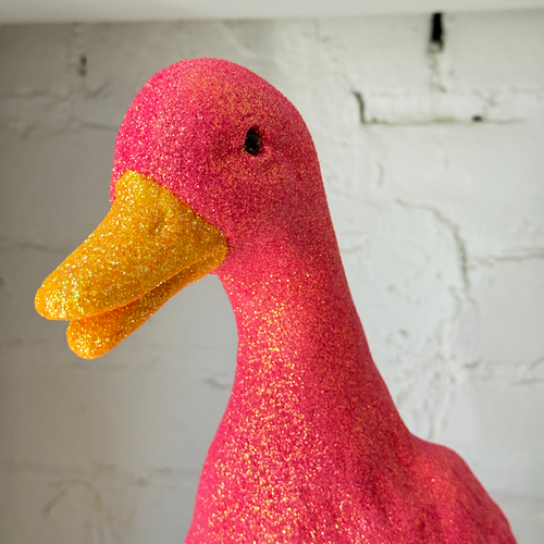 Ino Schaller Large Glitter Duck in Hot Pink