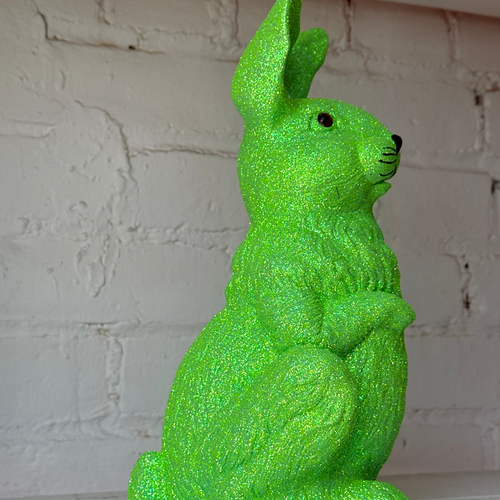 Ino Schaller Large Standing Glitter Bunny in Light Green
