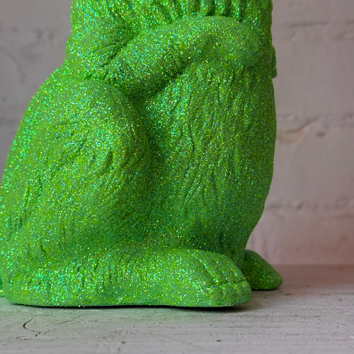 Ino Schaller Large Standing Glitter Bunny in Light Green