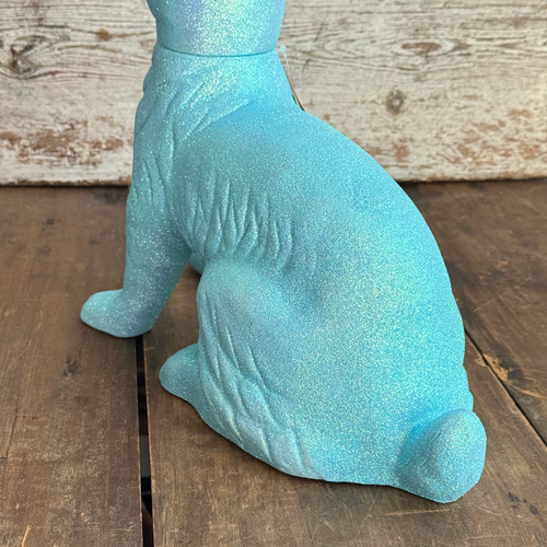 Ino Schaller Extra-Large Glitter Bunny Candy Container in Light Blue