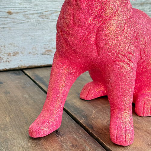 Ino Schaller Extra-Large Glitter Bunny Candy Container in Hot Pink