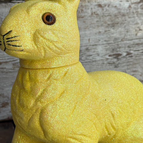 Ino Schaller Extra-Large Glitter Bunny Candy Container in Yellow
