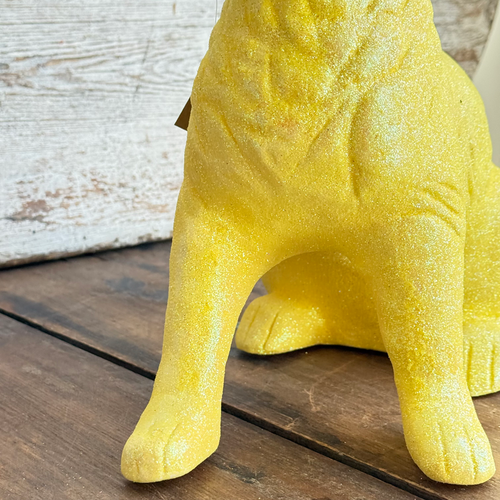 Ino Schaller Extra-Large Glitter Bunny Candy Container in Yellow