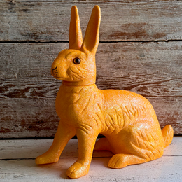 Ino Schaller Extra-Large Glitter Bunny Candy Container in Orange