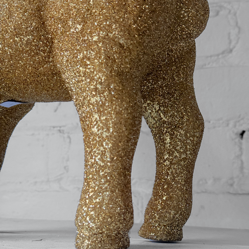 Ino Schaller Standing Beaded Glitter Sheep in Gold