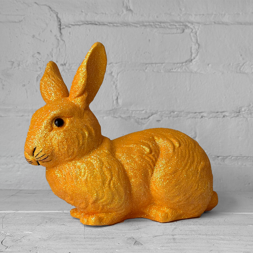 Ino Schaller Medium Lying Glitter Bunny in Light Orange