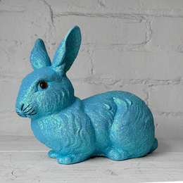 Ino Schaller Medium Lying Glitter Bunny in Light Blue