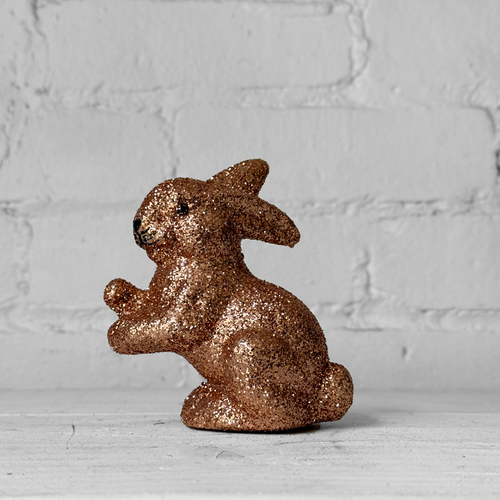 Ino Schaller Extra-Small Sitting Glitter Bunny in Champagne