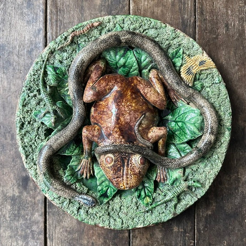 Manuel Mafra Portuguese Palissy-Style Earthenware Charger
