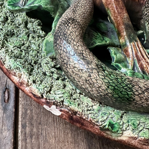 Manuel Mafra Portuguese Palissy-Style Earthenware Charger
