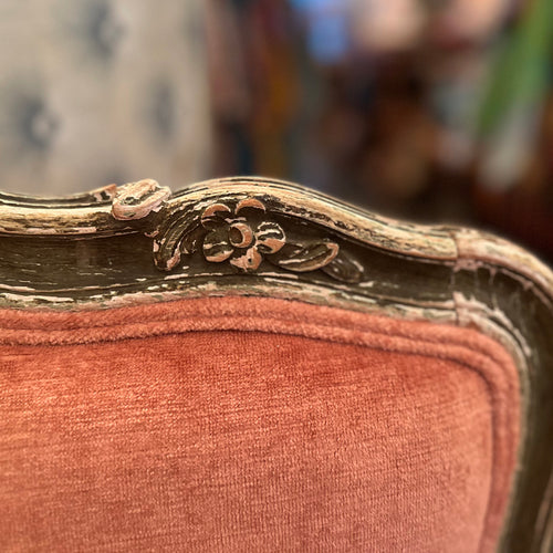 19th Century French Daybed Upholstered in John Derian for Cisco Brothers "Velluto Rose"