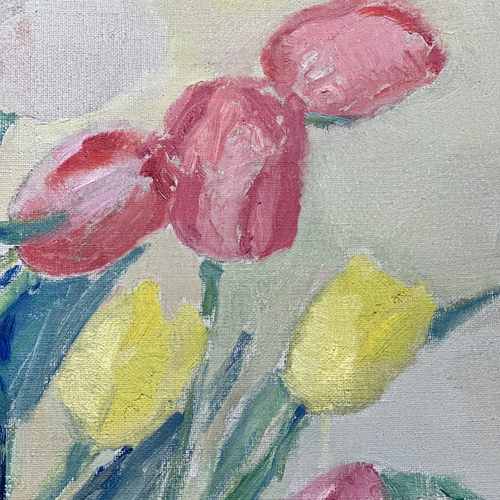 Mid 20th-century Dutch Floral Still Life in Gilt Frame