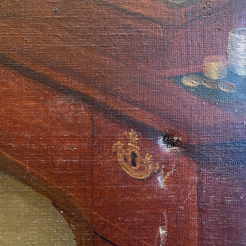 19th Century French Portrait Painting on Linen Canvas