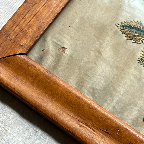 Pair of 19th-century Framed Embroidered Floral Silk Panels