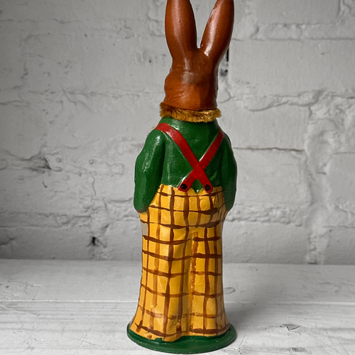Nostalgic Papier Mâché Rabbit Candy Box in Plaid Pants