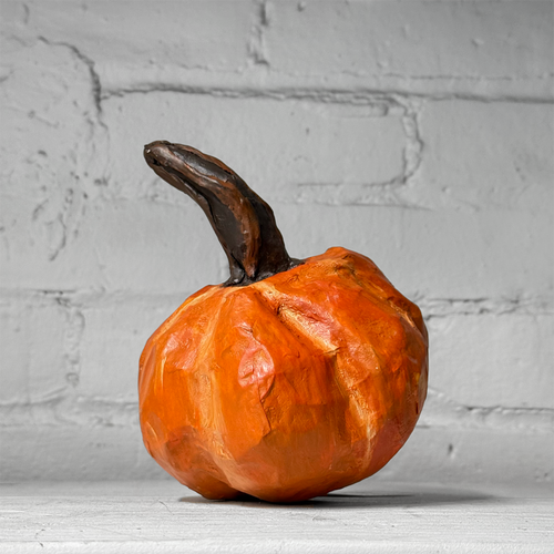 Small Papier-Mâché Pumpkin #2
