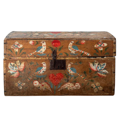 18th-Century French Painted Trunk