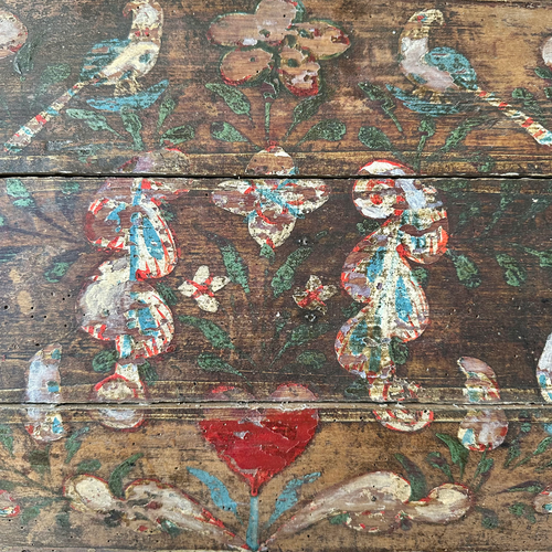 18th-Century French Painted Trunk