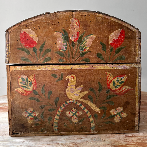 18th-Century French Painted Trunk