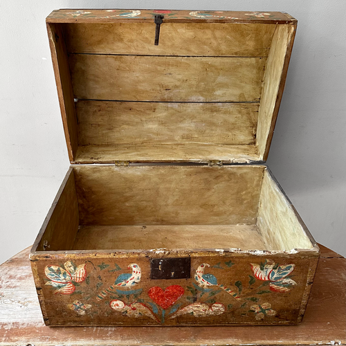 18th-Century French Painted Trunk