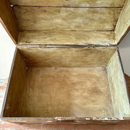 18th-Century French Painted Trunk
