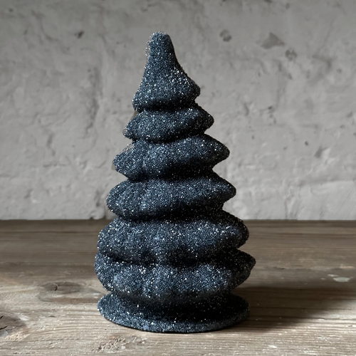 Papier-Mâché Medium Gunmetal Glitter Tree