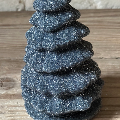 Papier-Mâché Medium Gunmetal Glitter Tree