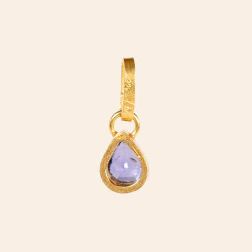 Purple Pear Sapphire Charm