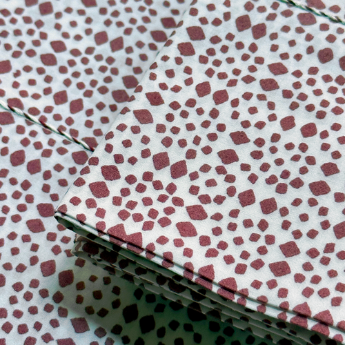 Rasa Block Printed Sheet Set in White Nakashi & Madder