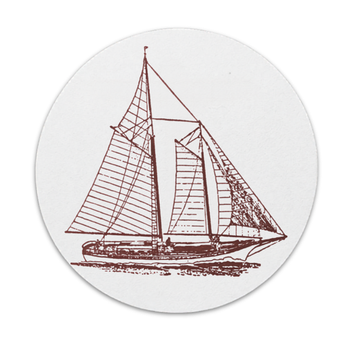 Set of 8 Letterpress Sailboat Coasters