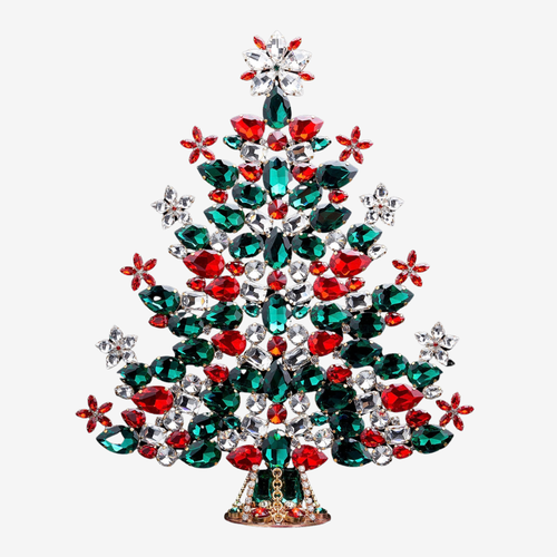 Rhinestone Crystal Christmas Tree in Festive Colors