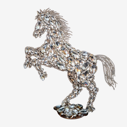 Rhinestone Crystal Horse Bucking Left