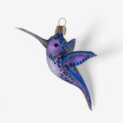 Clip-on Lilac Hummingbird Ornament