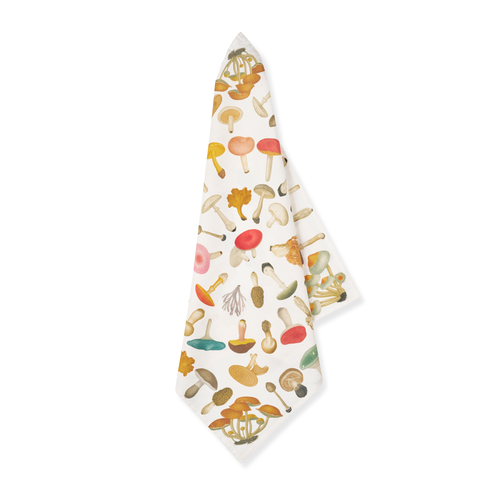 Summerill & Bishop x John Derian "Fungi" Linen Napkin Set of 6 in White