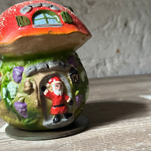 Nostalgic Mushroom Butterfly & Santa Claus Red Candy Box