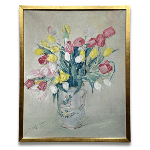 Mid 20th-century Dutch Floral Still Life in Gilt Frame