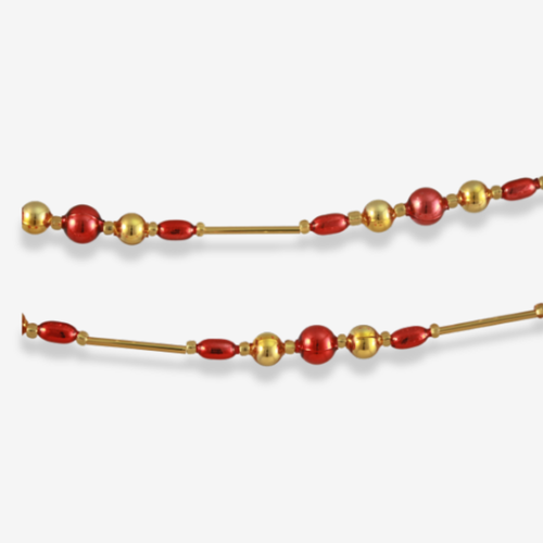Red & Gold Beaded Garland