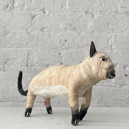 Large Cotton White Cat Ornament