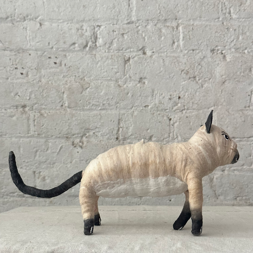Large Cotton White Cat Ornament