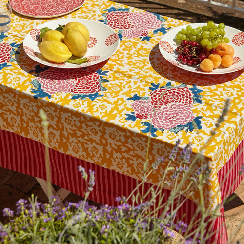 Lisa Corti Cotton Cloth in Arabesque Corolla Gold 250 x 270cm