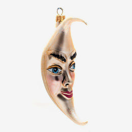 Beige Crescent Moon Ornament