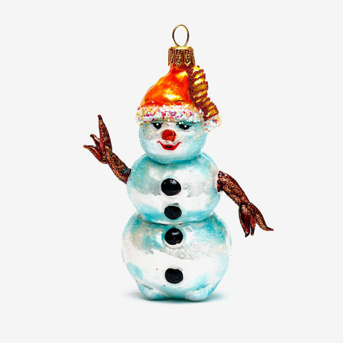 Snowman with Orange Cap Ornament