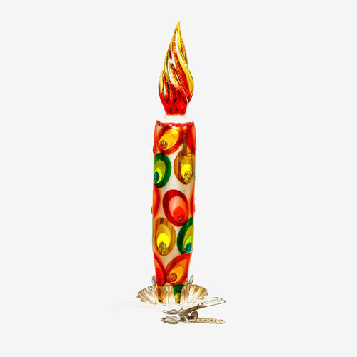 Red & Green Candle Clip-On Ornament