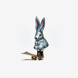 Small Gray Blue Bunny Clip-On Ornament