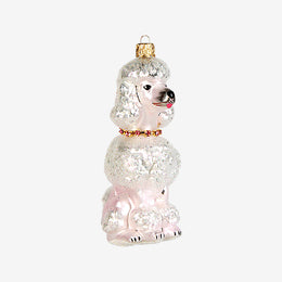 White French Poodle Ornament